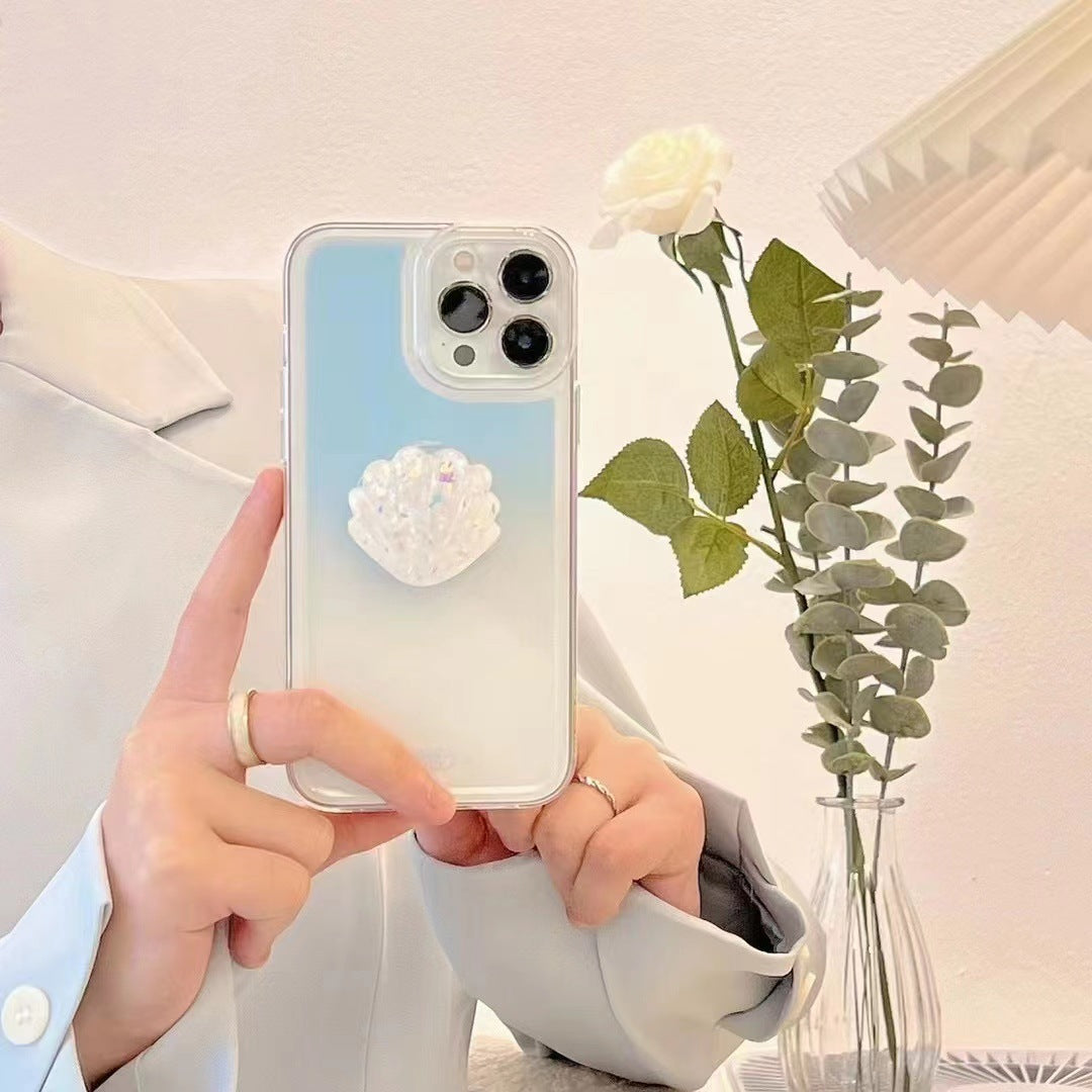 Gradient Blue Colorful Phone Case With Protective Shell Bracket