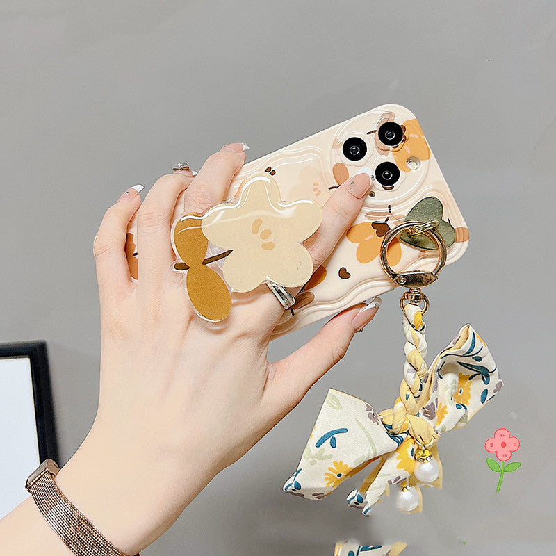 Elevate Your Style with Our Autumn Leaves And Flowers With Bow Silk Scarf Phone Cases